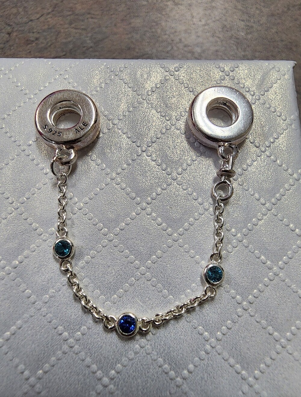 Pandora Triple Blue Stone Safety Chain